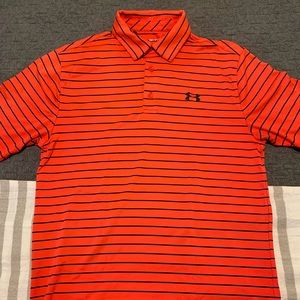 Orange Under Armour Golf Polo Small